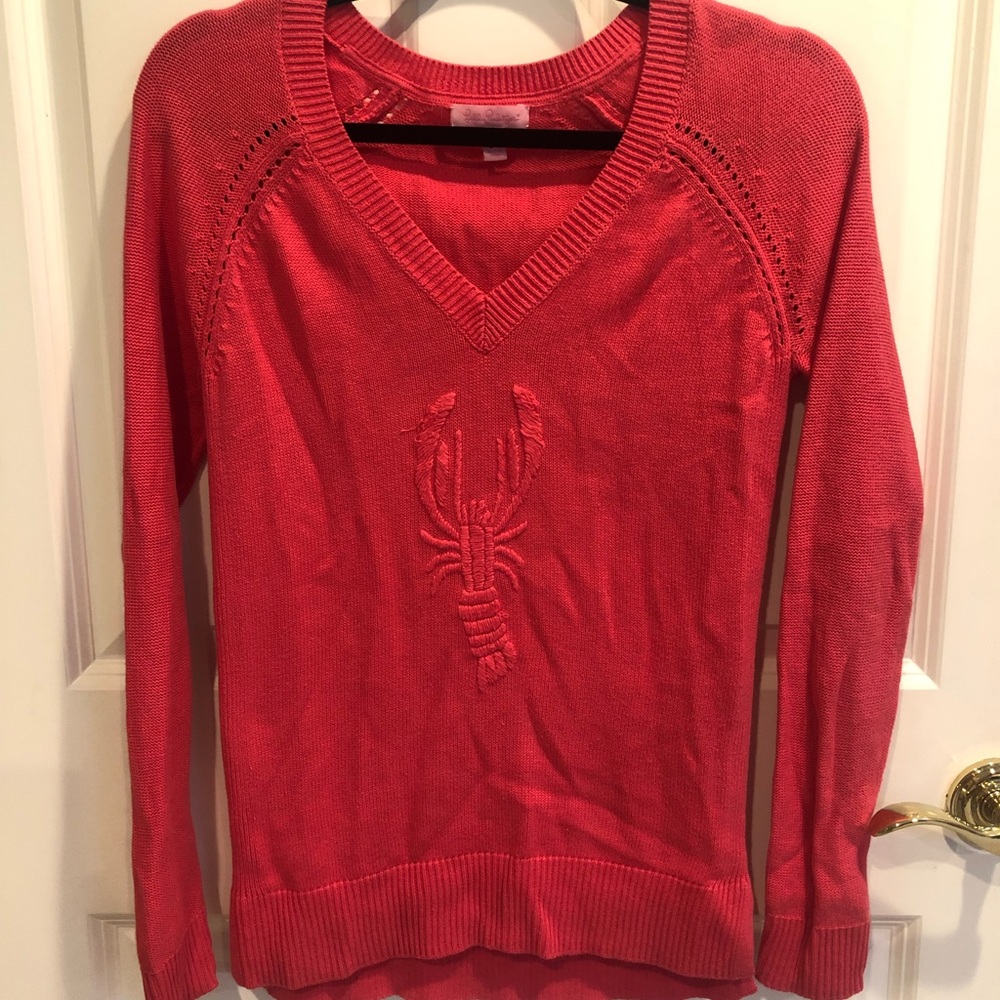 Lilly Pulitzer Pink Lobster Sweater Size M